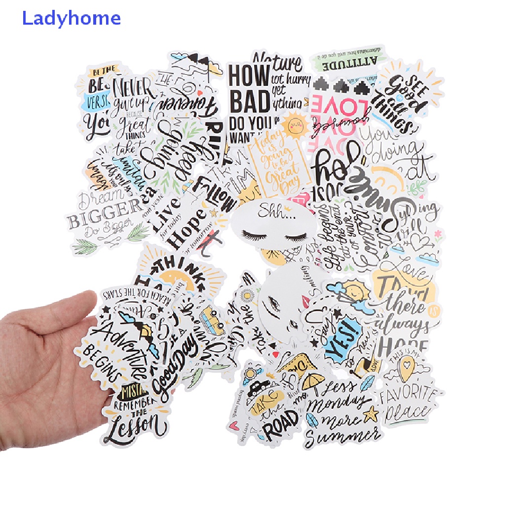 Set 50 Sticker Câu Trích Dẫn Dán Laptop Ván Trượt