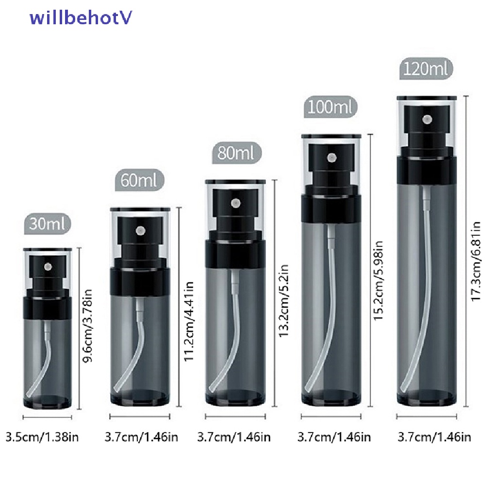 Chai Nhựa Rỗng Màu Đen Có Thể Đổ Đầy 30 / 60 / 80 / 100 / 120ml