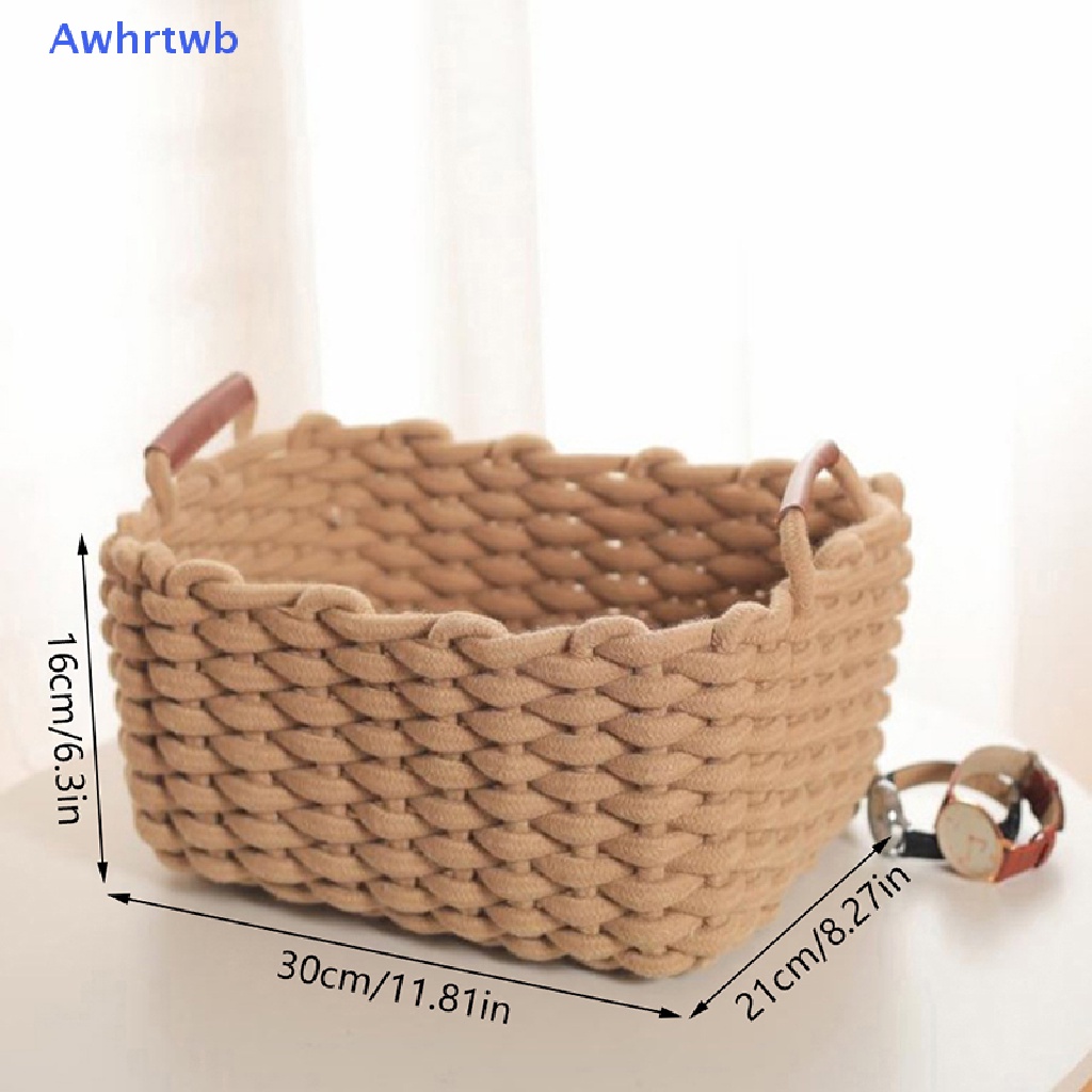 Giỏ Đựng Đồ Bằng Dây Cotton Bện Sợi Thừng Sắp Xếp Gọn Gàng Trang Trí Nhà Cửa Mới
