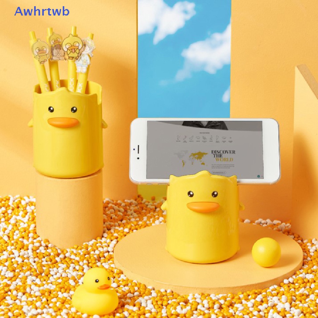 Hộp Đựng Bút / Điện Thoại Hình Chú Vịt Vàng Nhỏ Dễ Thương Cho Học Sinh Mới