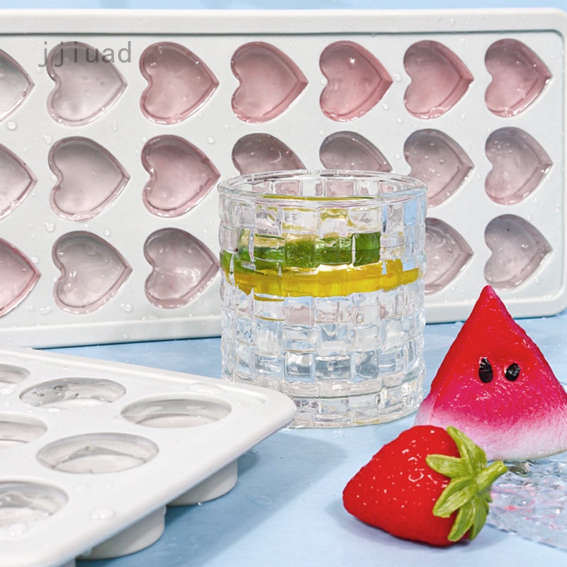 Khuôn Silicone Làm Đá Hình Tròn / Trái Tim DIY