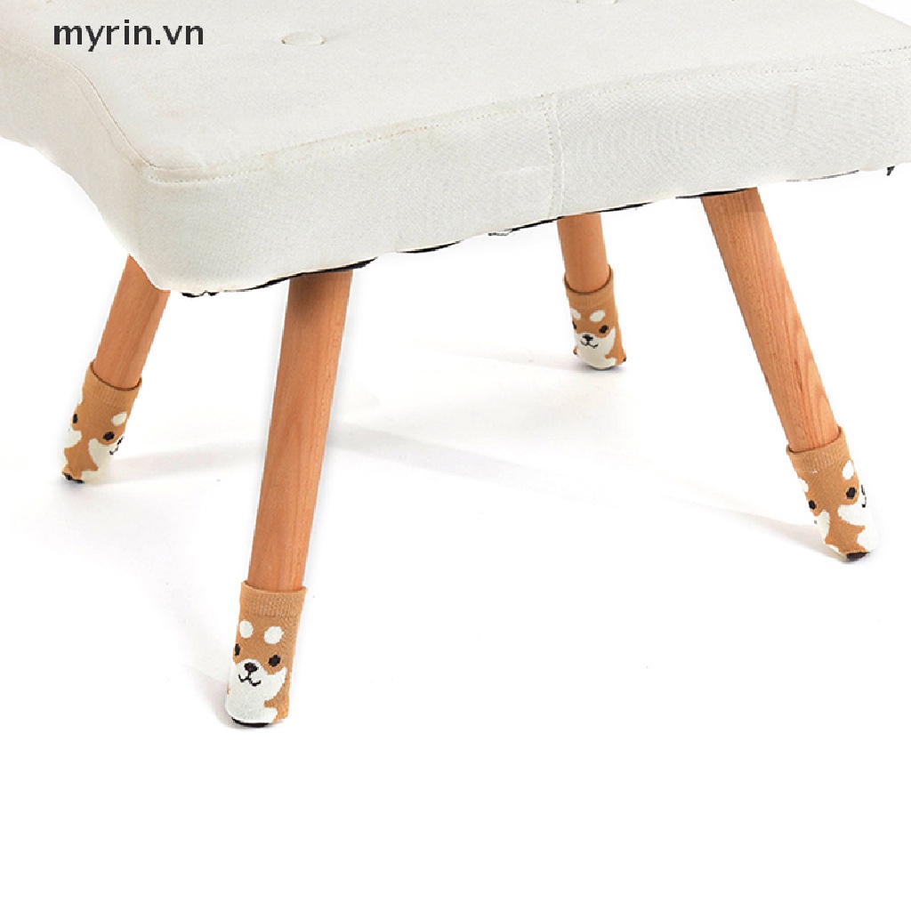 Set 4 Vớ Bọc Chân Bàn Ghế Chống Trượt Họa Tiết Hoạt Hình Dễ Thương