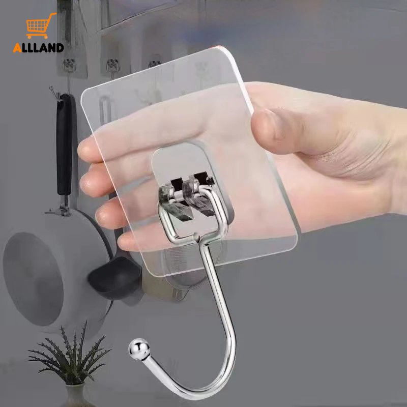 Móc Treo Đồ Dán Tường Bằng Thép Không Gỉ Trong Suốt Cỡ Lớn Đa Năng