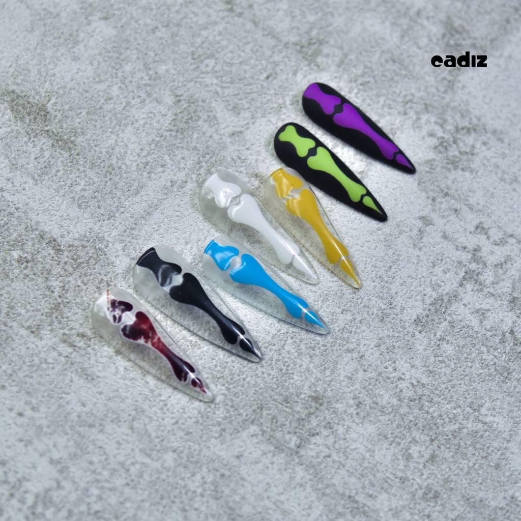 Nhãn Dán Trang Trí Móng Tay Họa Tiết Xương Kinh Dị 5D DIY