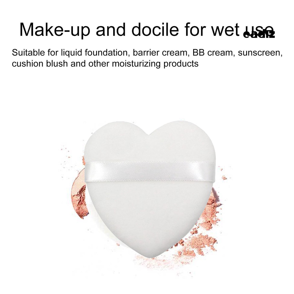 Mút Trang Điểm Cotton Độ Đàn Hồi Cao Hình Trái Tim Có Thể Tái Sử Dụng Cho Nữ