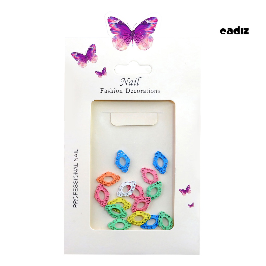 1 Hộp Phụ Kiện Trang Trí Móng Nghệ Thuật Hình Hoa Ba Chiều Viền Rỗng Bằng Hợp Kim Phong Cách Vintage