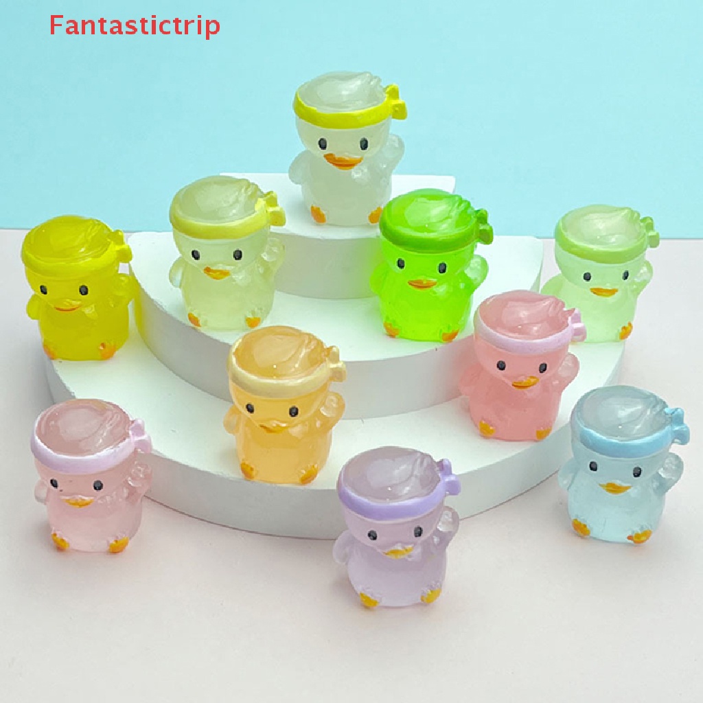 Set 5 Chú Vịt Mini Bằng Nhựa Phát Sáng Trong Bóng Tối Trang Trí Tiểu Cảnh Mới