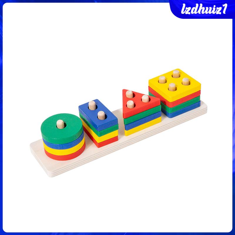 Đồ Chơi Khối Gỗ Phân Loại Nhiều Màu Sắc Dành Cho Trẻ Mẫu Giáo