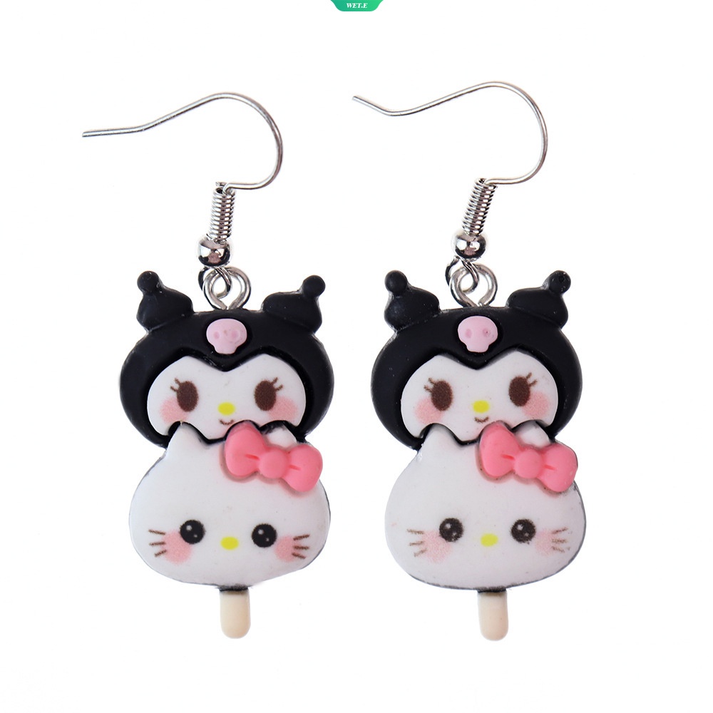 Bông Tai Xỏ Dây Nhựa Resin Thủ Công Hình Sanrios Kuromi Mymelody Cinnamoroll Dễ Thương Làm Quà Tặng Cho Bé Gái [WET]