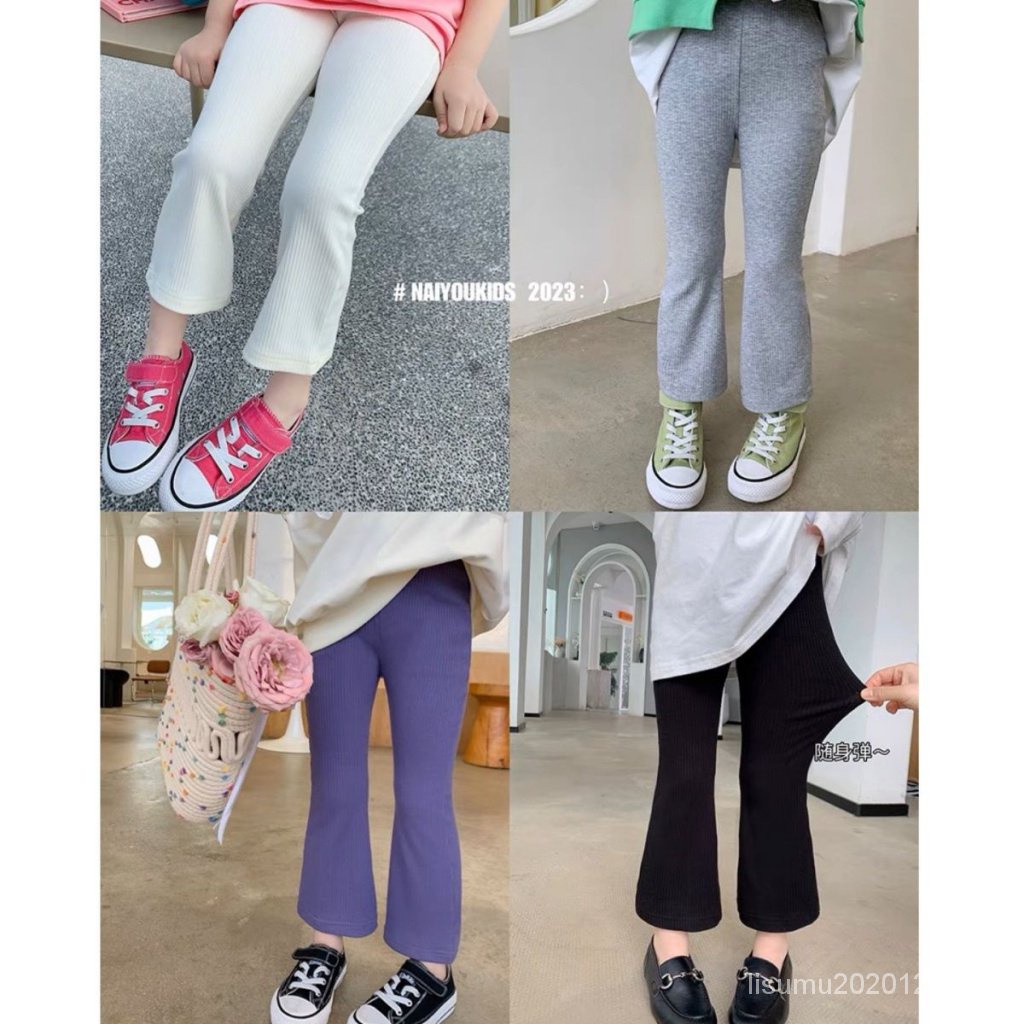 Quần Legging Ống Loe Thời Trang Xuân Thu Phong Cách Hàn Quốc Cho Bé Gái