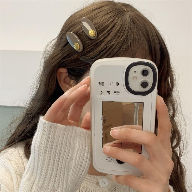 Kẹp Tóc Mỏ Vịt Bằng Kim Loại Hình Oval In Chữ Phong Cách Hàn Quốc Cổ Điển Ngọt Ngào Cho Nữ