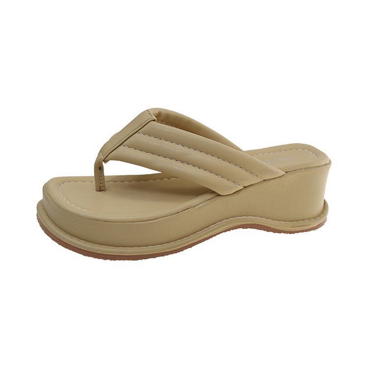 Dép Sandal Xỏ Ngón Đế Xuồng Dày Mũi Vuông Phong Cách Năm Mới Thời Trang Mùa Hè Pháp Dành Cho Bạn Nữ