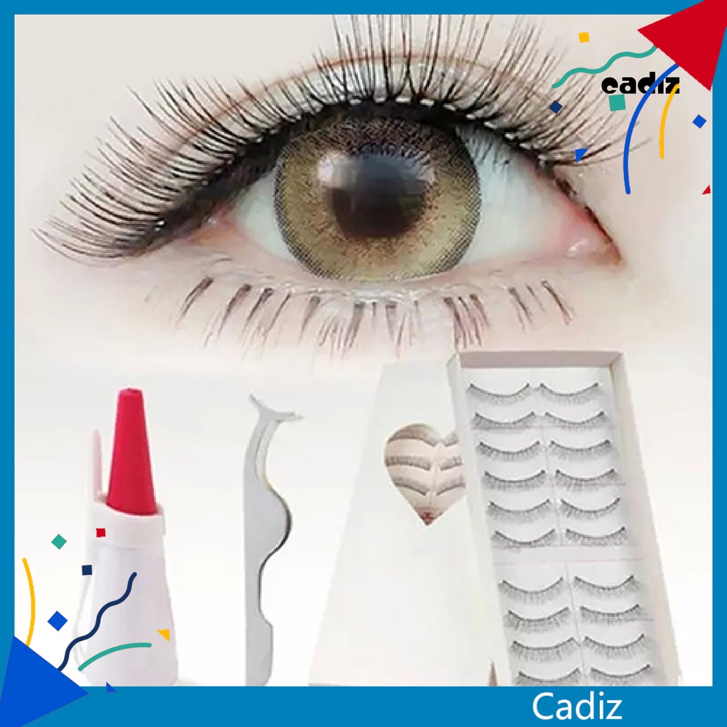 Set 10 Cặp Lông Mi Giả Mỏng Kiểu Dáng Đơn Giản Cho Văn Phòng