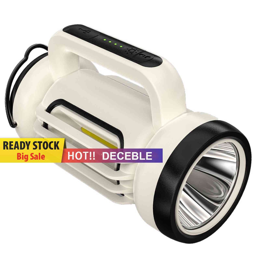 Đèn Pin LED 3600mAh Công Suất Cao Có Thể Sạc Lại Dùng Ngoài Trời