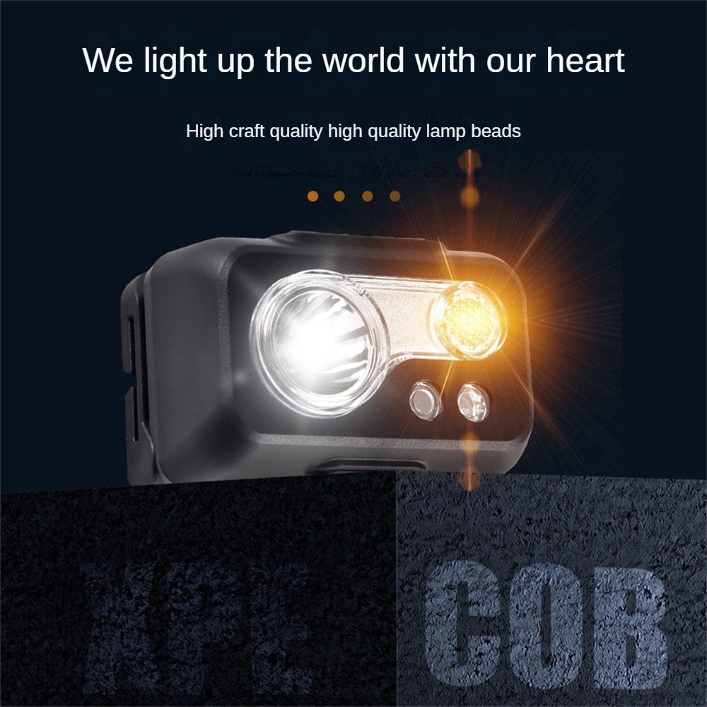 Đèn Pha Cảm Biến Sạc Usb Cảm Biến Thông Minh Đèn Led Câu Cá Ban Đêm Đèn Pha Nhỏ Chạy Ban Đêm Ánh Sáng Mạnh Đèn Pha Ngoài Trời Okase