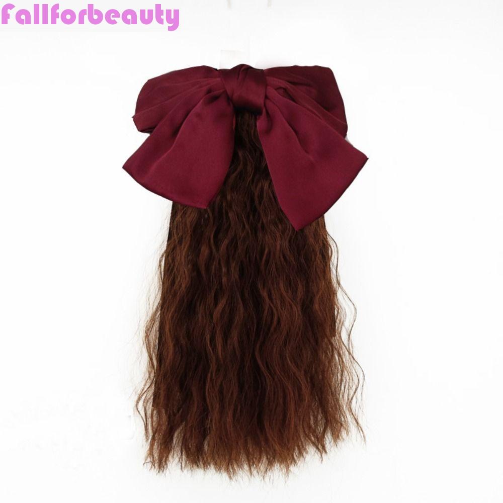 Fallforbeauty Tóc Đuôi Ngựa Dài Thắt Nơ Đỏ Công Chúa Ngọt Ngào Chất Lượng Cao Cho Bé Gái