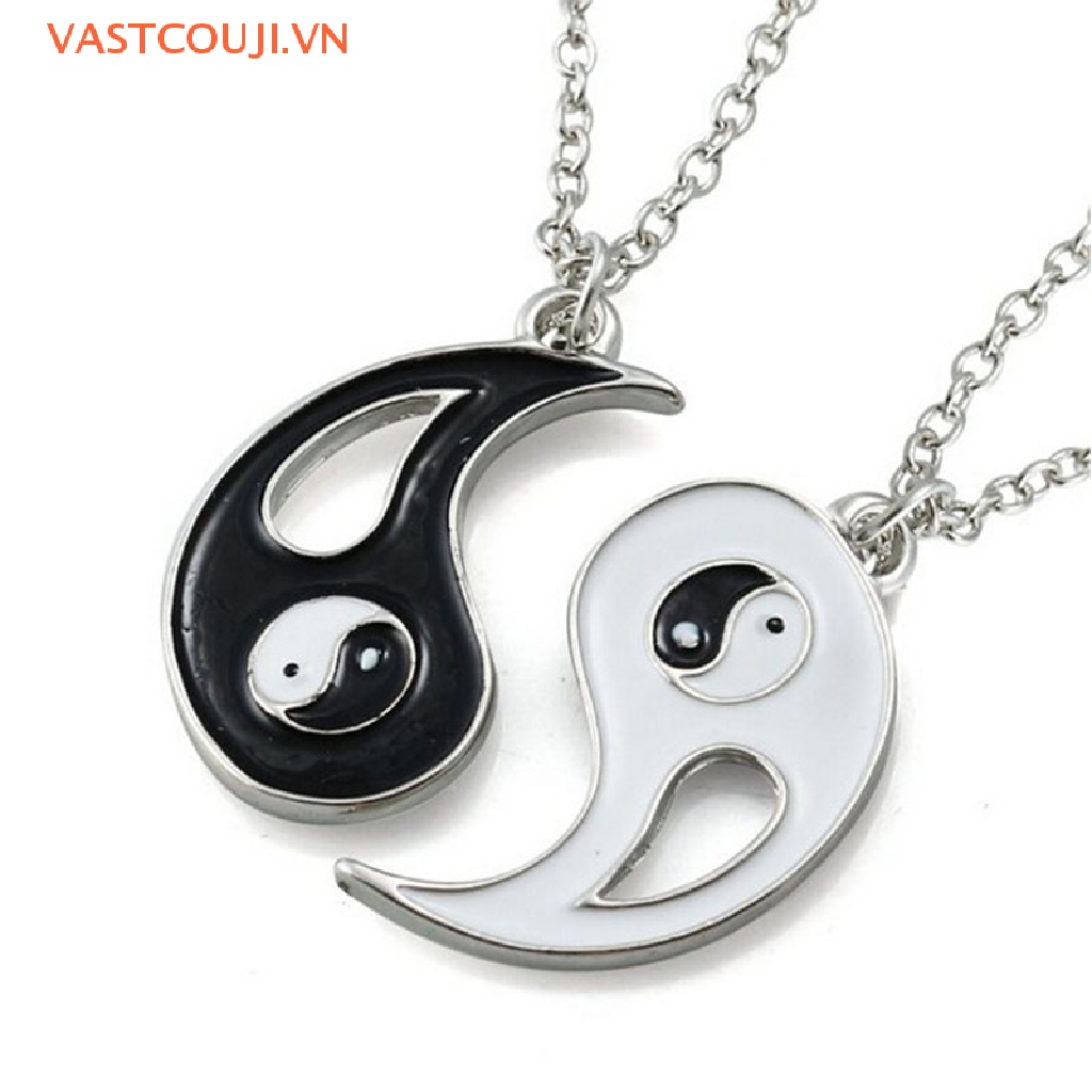 Bộ 2 Vòng cổ Tình Bạn Mặt Âm Dương Trắng Đen