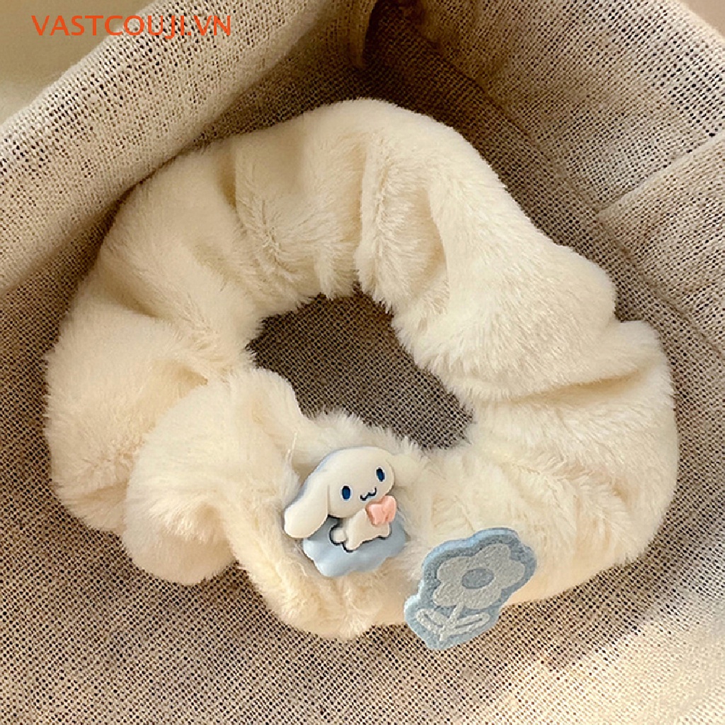 Vastji Dây Buộc Tóc Hình Chú Chó Tai To Nhồi Bông Mềm Mại Thời Trang Mùa Đông Cho Nữ