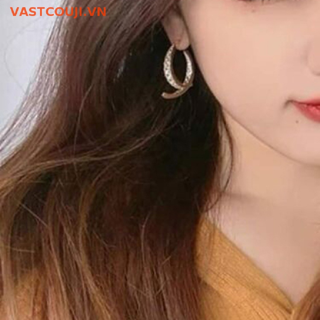 Khuyên Tai Cong Hình Chữ Thập Thời Trang Cho Nữ