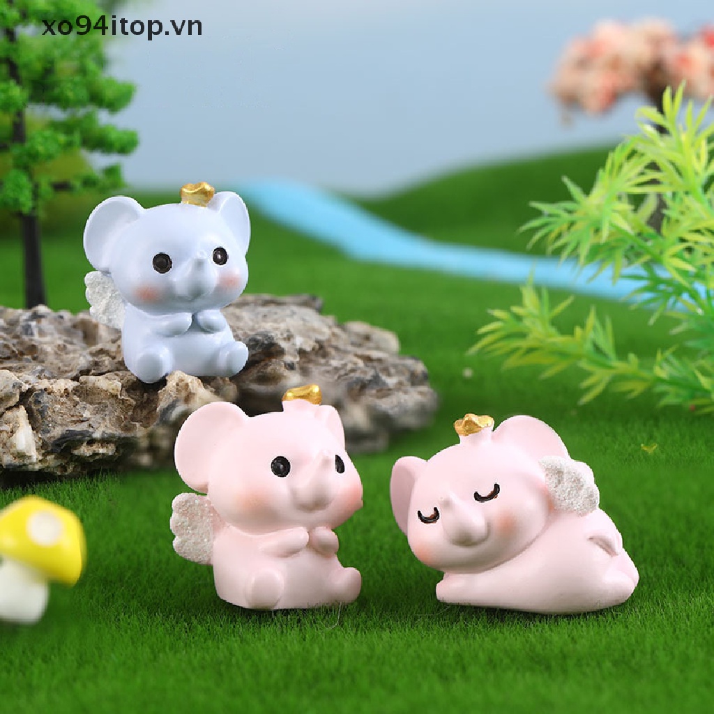 1 Tượng Voi Con Mini Trang Trí Đáng Yêu