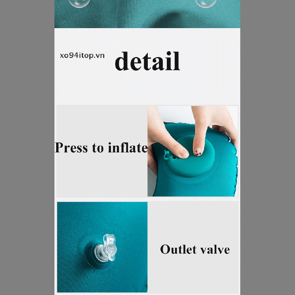 Xoitop Gối Kê Cổ Bơm Hơi Siêu Nhẹ Hình Chữ U Tiện Dụng Mang Theo Du Lịch