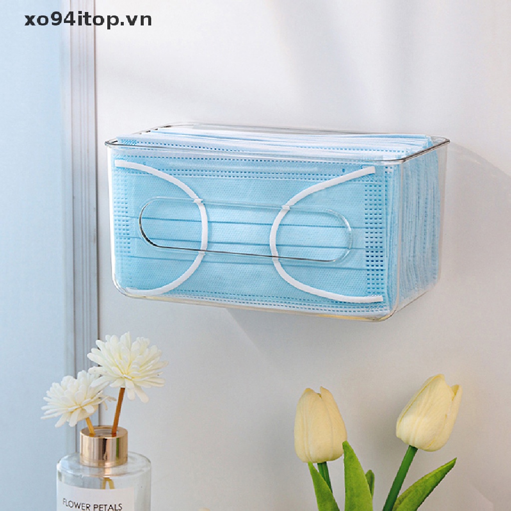 Hộp Đựng Khăn Giấy Dùng Một Lần Trong Suốt Gắn Tường Tiện Dụng