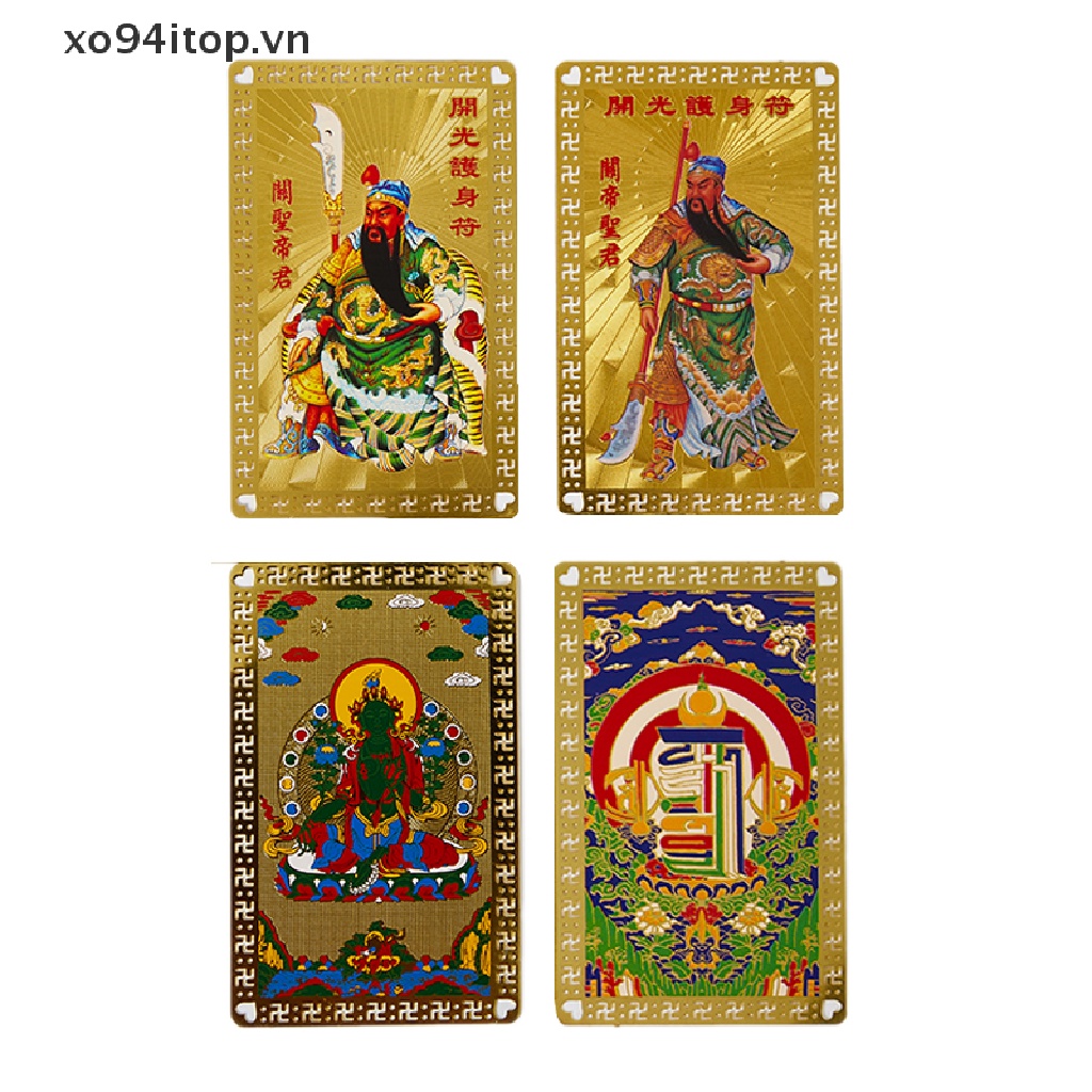 Xoitop Thẻ Bài Phật Giáo Bằng Kim Loại Đồng Đơn Sắc Tài Lộc Thần Tài Lộc