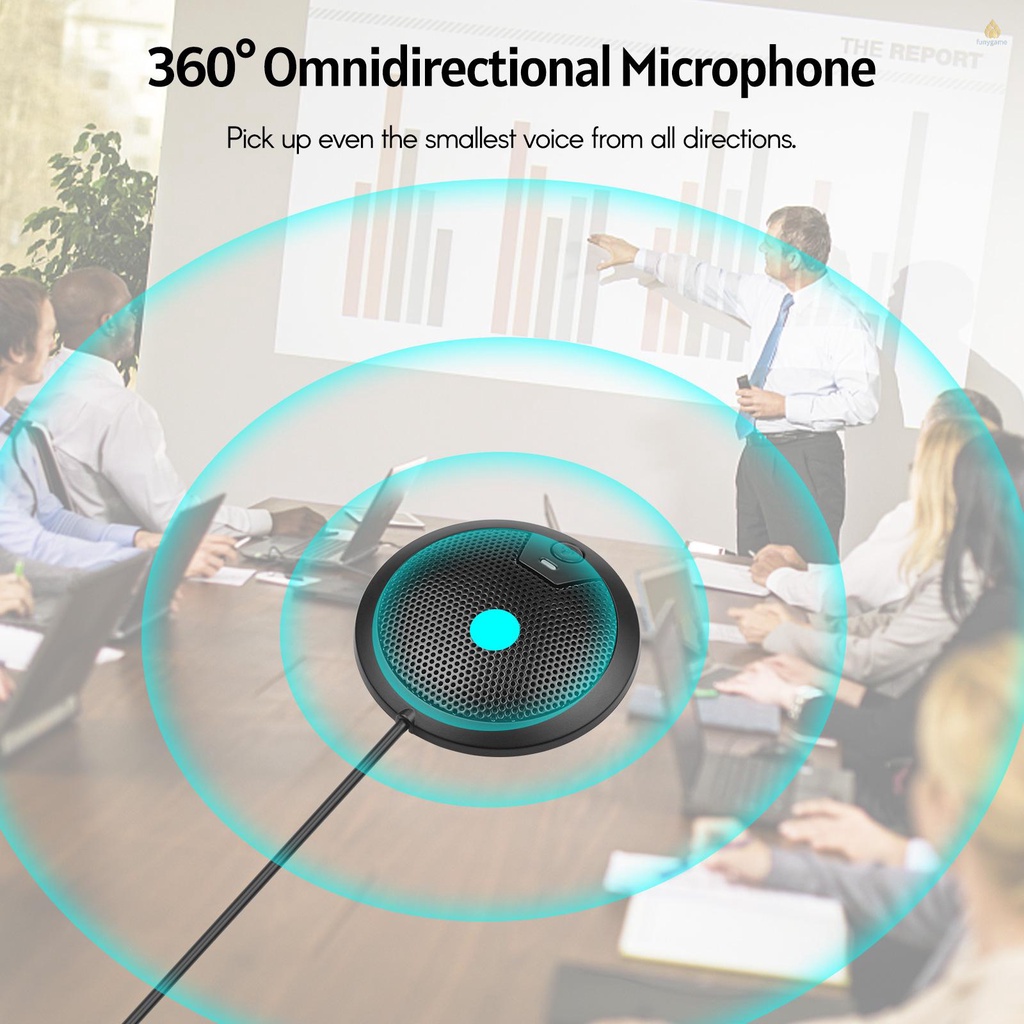 Micro Để Bàn Cổng USB Xoay 360 Độ° Mic Thu Âm Đa Hướng Kèm Dây Cáp Dài 2m Cho Máy Tính