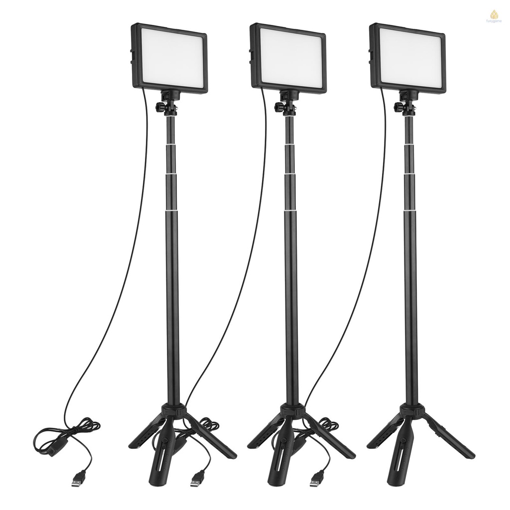 Set 3 Đèn LED Andoer 3200K-5500K 120 Hạt 14 Chiều Cao 148cm / 58in Có Thể Điều Chỉnh Độ Cao Màu Trắng / Đỏ / Vàng