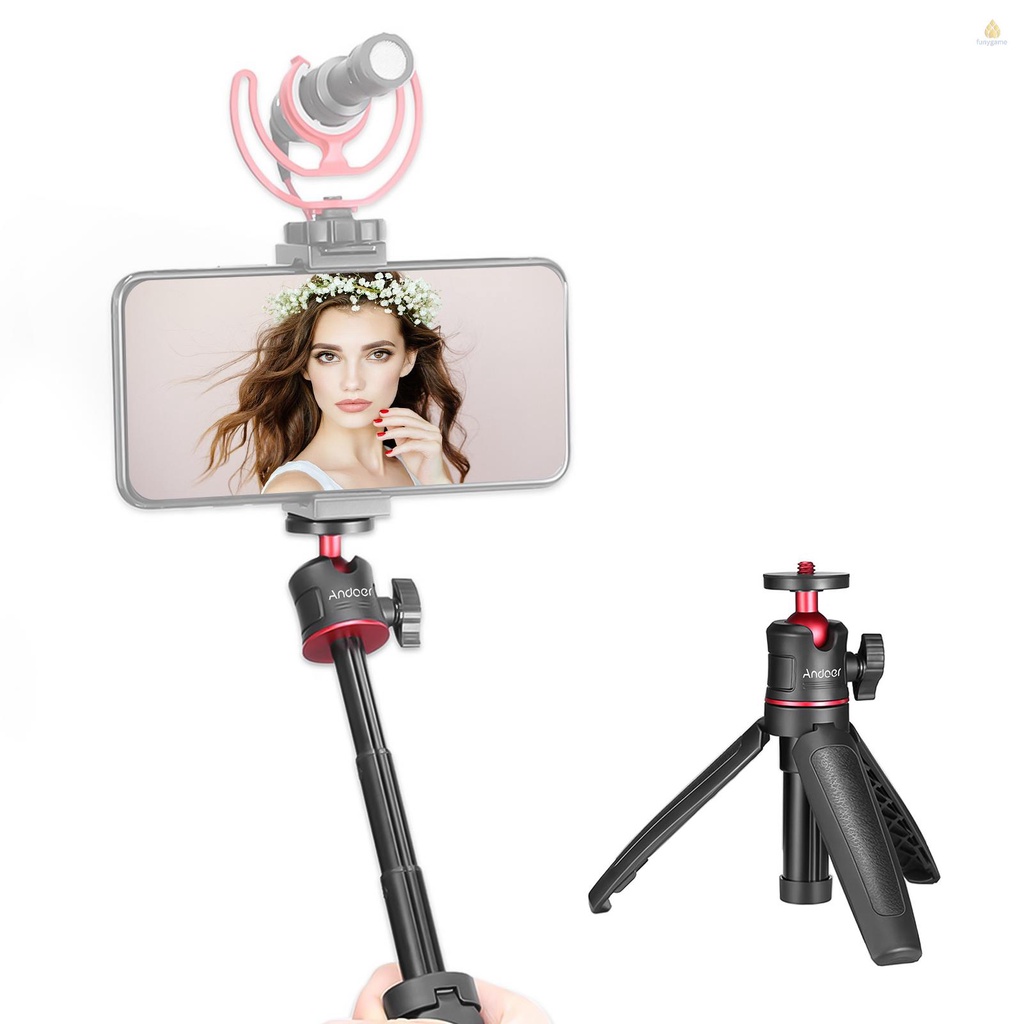 Giá Đỡ Ba Chân Andoer MT-08 Mini Có Thể Mở Rộng Kèm Ốc Vít Đầu Bi 1 / 4 Inch Dùng Chụp Ảnh Selfie