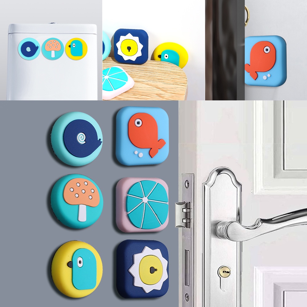 Soft Cartoon Animal Anti-scratch Self Adhesive Cupboard Window Crash Cushion Mute for Bed Chair Pad Wall Floor Protector PVC Doorstopper Anti-collision