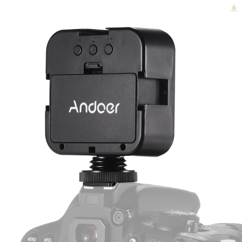 Đèn LED Mini Andoer 6500K 5W Có Thể Điều Chỉnh Độ Sáng Cho Máy Ảnh DSLR