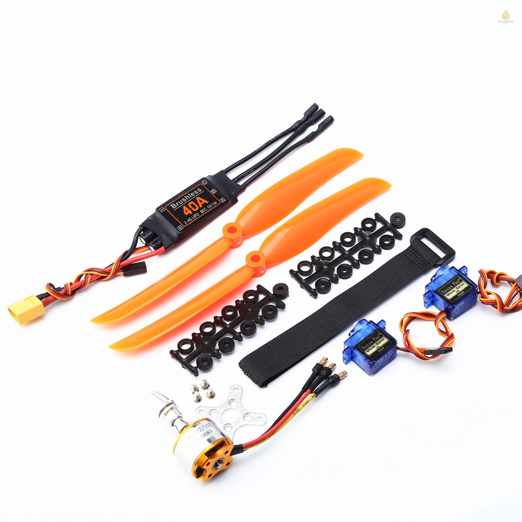 Set 2 Động Cơ Không Chổi Than 1400KV 40A ESC 8060 9G Micro Servo XT60 Cho Máy Bay Điều Khiển Từ Xa 1400KV 40A ESC 8060
