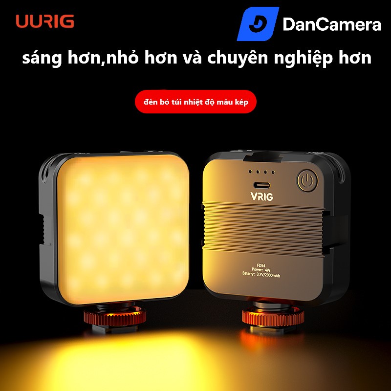 Đèn Vrig FD54 kẹp điện thoại| Hai màu| Dung lượng pin 2000 mah | Phụ kiện hỗ trợ ánh sáng