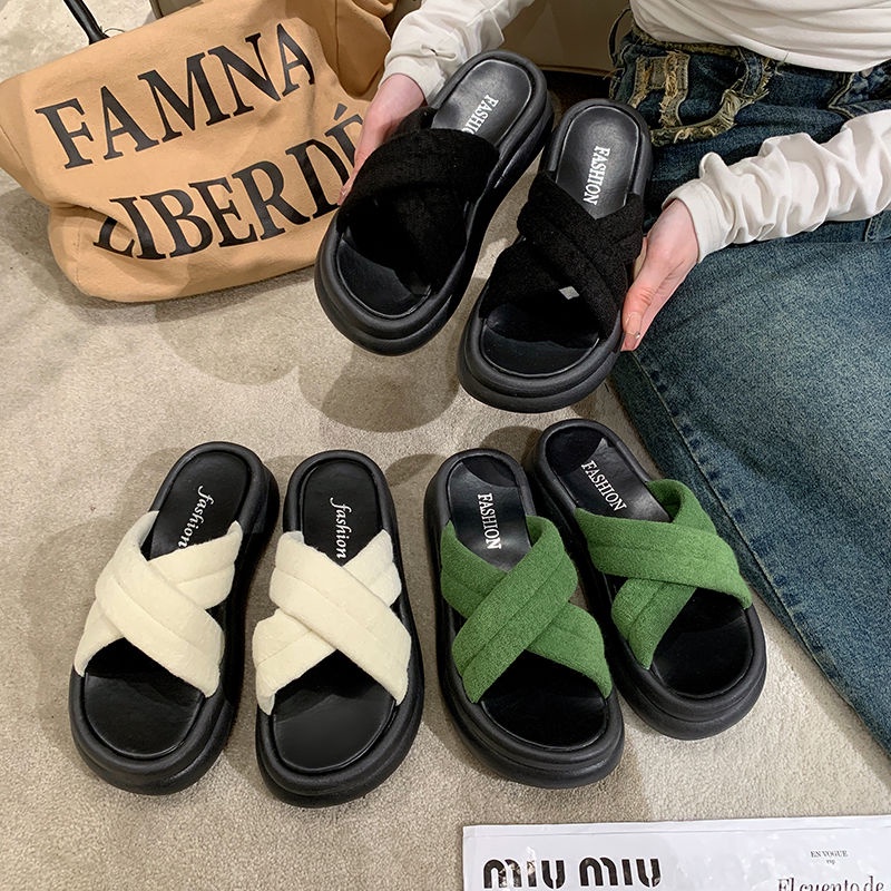 ISAHINI dép nữ dép quai hậu nữ giày sandal dép bánh mì dép nữ dép đi trong nhà đế mềm chống trượt Dép đi biển 21Z23051901