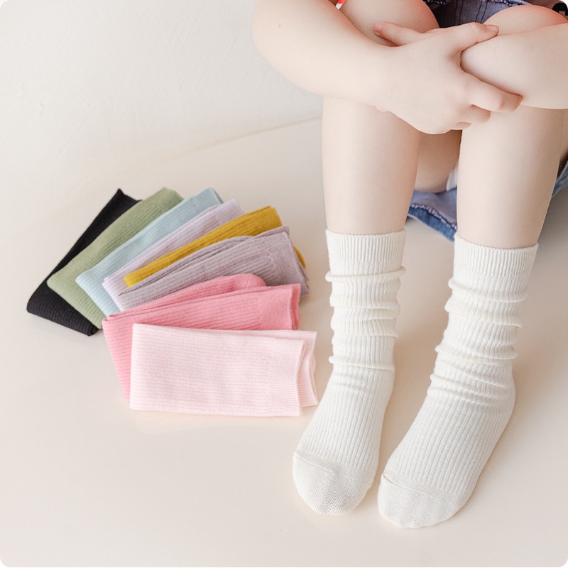 Vớ Bắp Chân Hai Lớp Họa Tiết Kẻ Sọc Màu Kẹo Ngọt Dành Cho Bé Gái