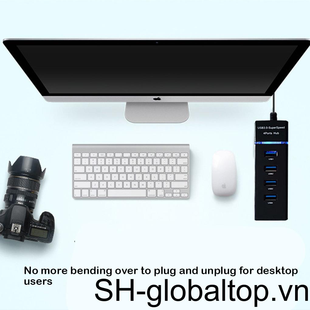 Hub Chia 4 Cổng USB 3 0 Bằng ABS Nhỏ Gọn Truyền Nhanh Cho Bàn Phím / Chuột / Notebook / Máy Tính Để Bàn