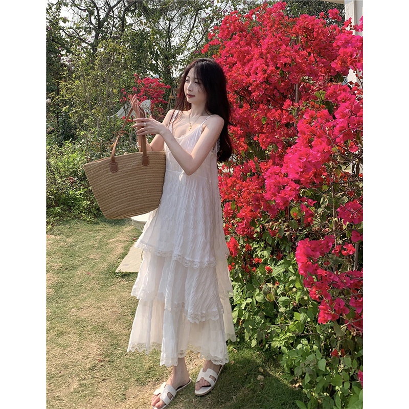 Đầm maxi Dáng Rộng Cổ Chữ V Phối Ren Quyến Rũ Thời Trang