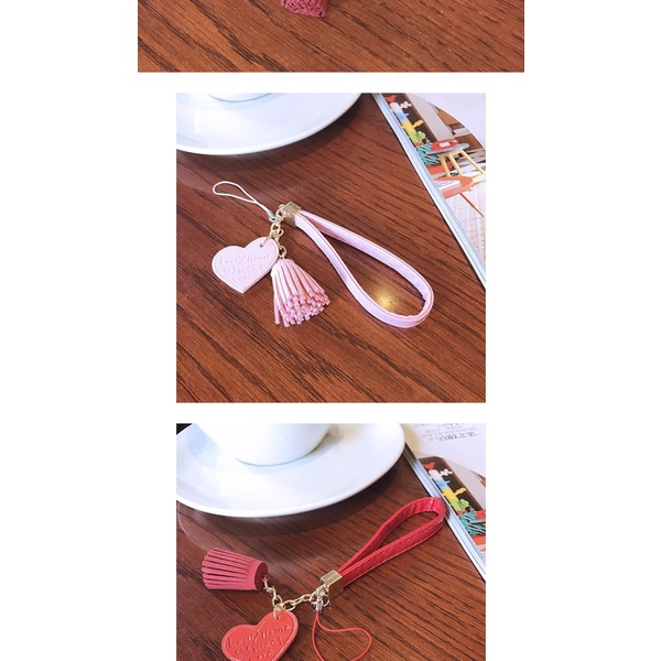 Mobile Dây Đeo Cổ Tay Bằng Da Phối Tua Rua Sang Trọng Cho Điện Thoại