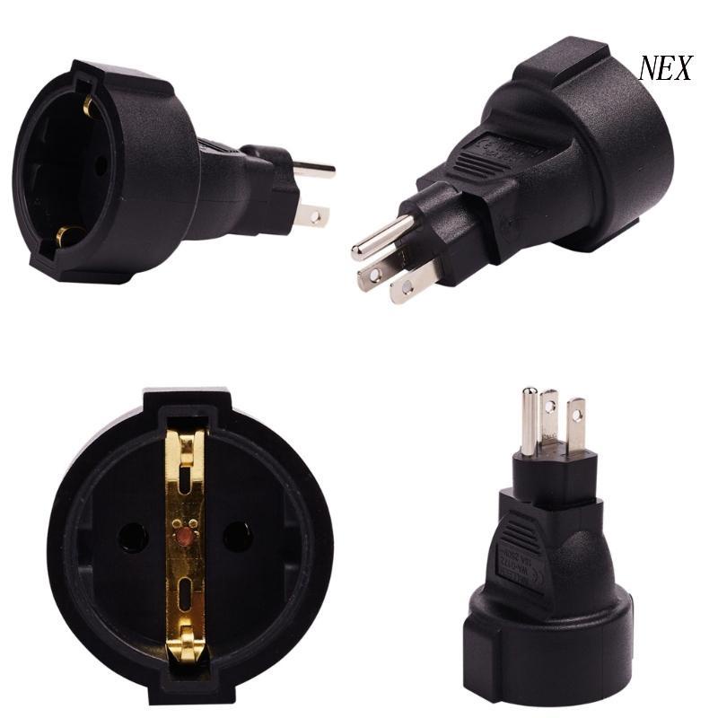 Phích Cắm Chuyển Đổi Từ Đầu Cắm US Sang Ổ Cắm 3 Chấu Chuẩn Châu Âu