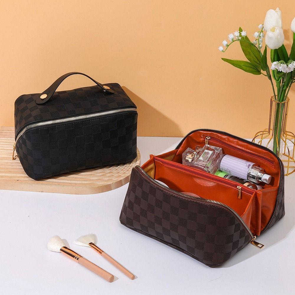 SOMEDAYZL Túi Đựng Mỹ Phẩm Da PU Hình Vuông Tiện Dụng Mang Theo Du Lịch