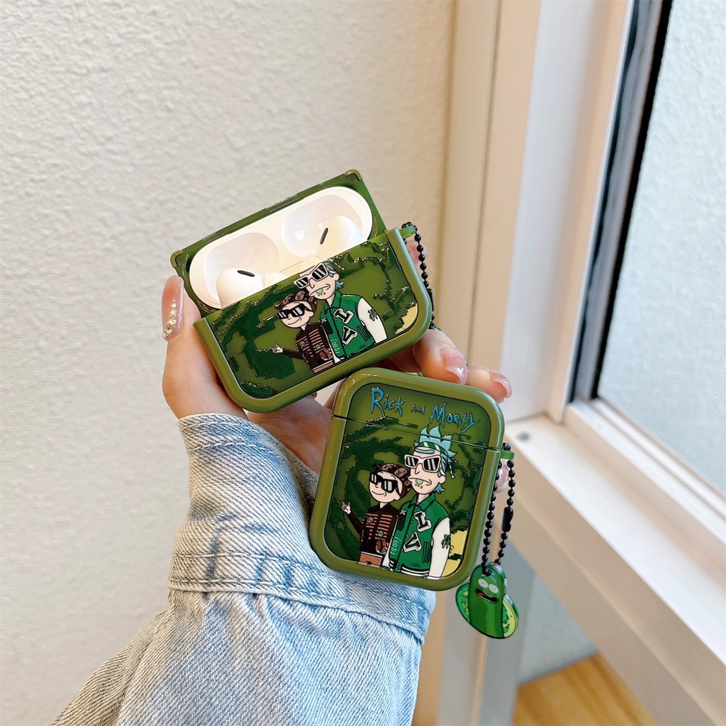 Vỏ Bảo Vệ Hộp Sạc Tai Nghe AirPods3rd gen AirPodsPro2 2023 Bằng TPU Hai Trong Một Phong Cách Rick and Modi Mới