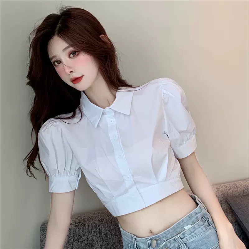 Áo Croptop Tay Phồng Ngắn Thời Trang Cho Nữ