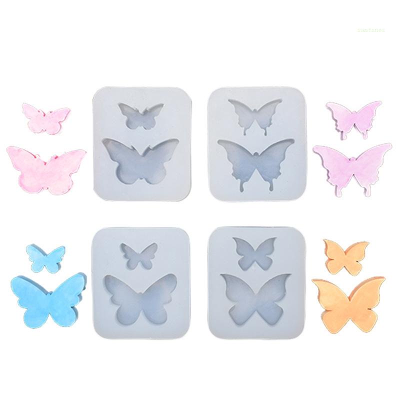 Bộ 4 Khuôn Silicone Làm Trang Sức Hình Bướm DIY