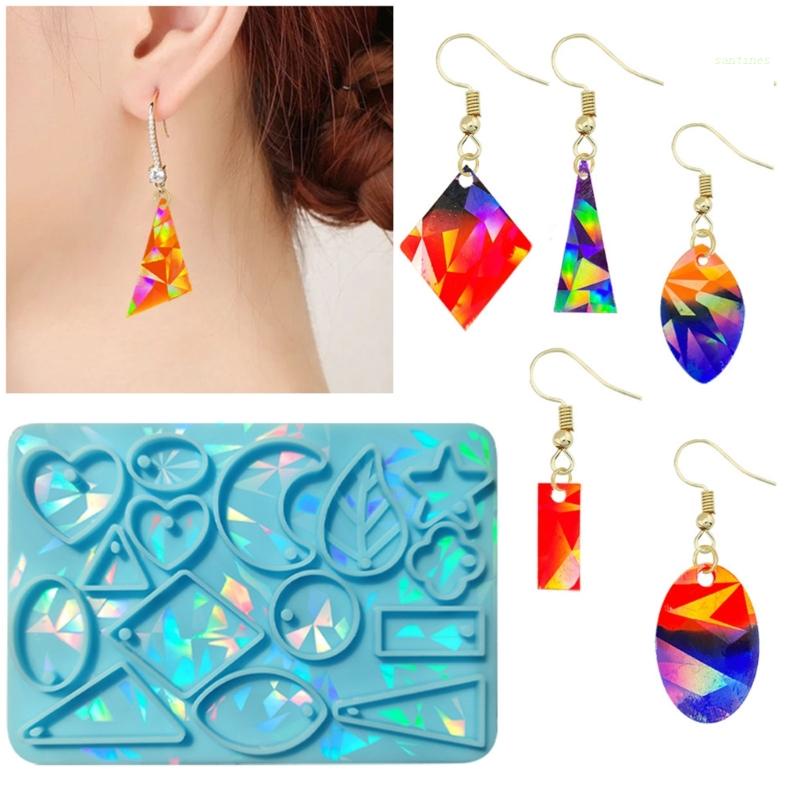 Khuôn Silicone Làm Bông Tai Bằng Pha Lê Epoxy Nhẹ Và Bóng