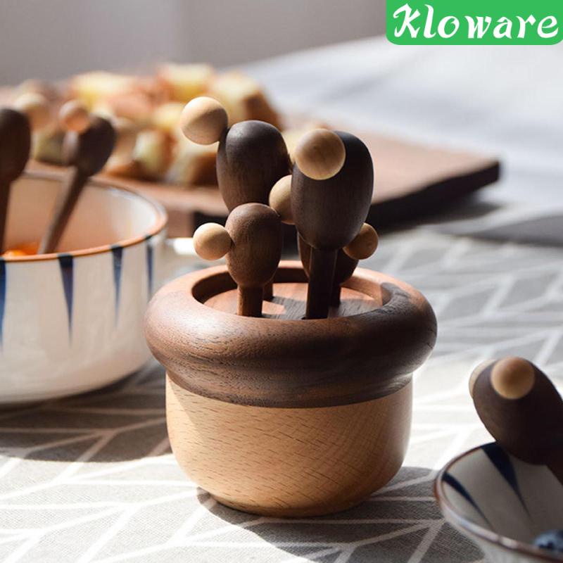 Nĩa Gỗ Mini Dùng Trang Trí Thức Ăn Tiện Dụng Cho Nhà Bếp / Quán Bar