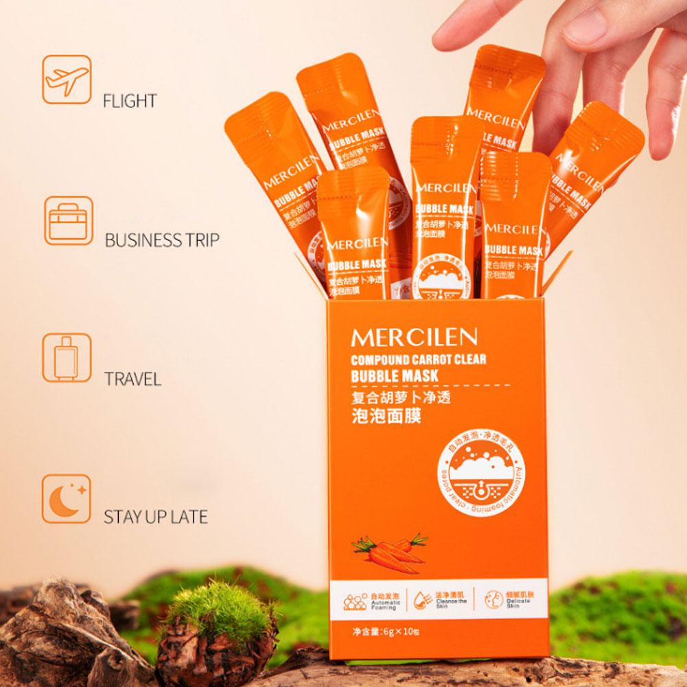 Set 10 Gói Mặt Nạ Bùn Làm Sạch Sâu Lỗ Chân Lông Tinh Chất Cà Rốt