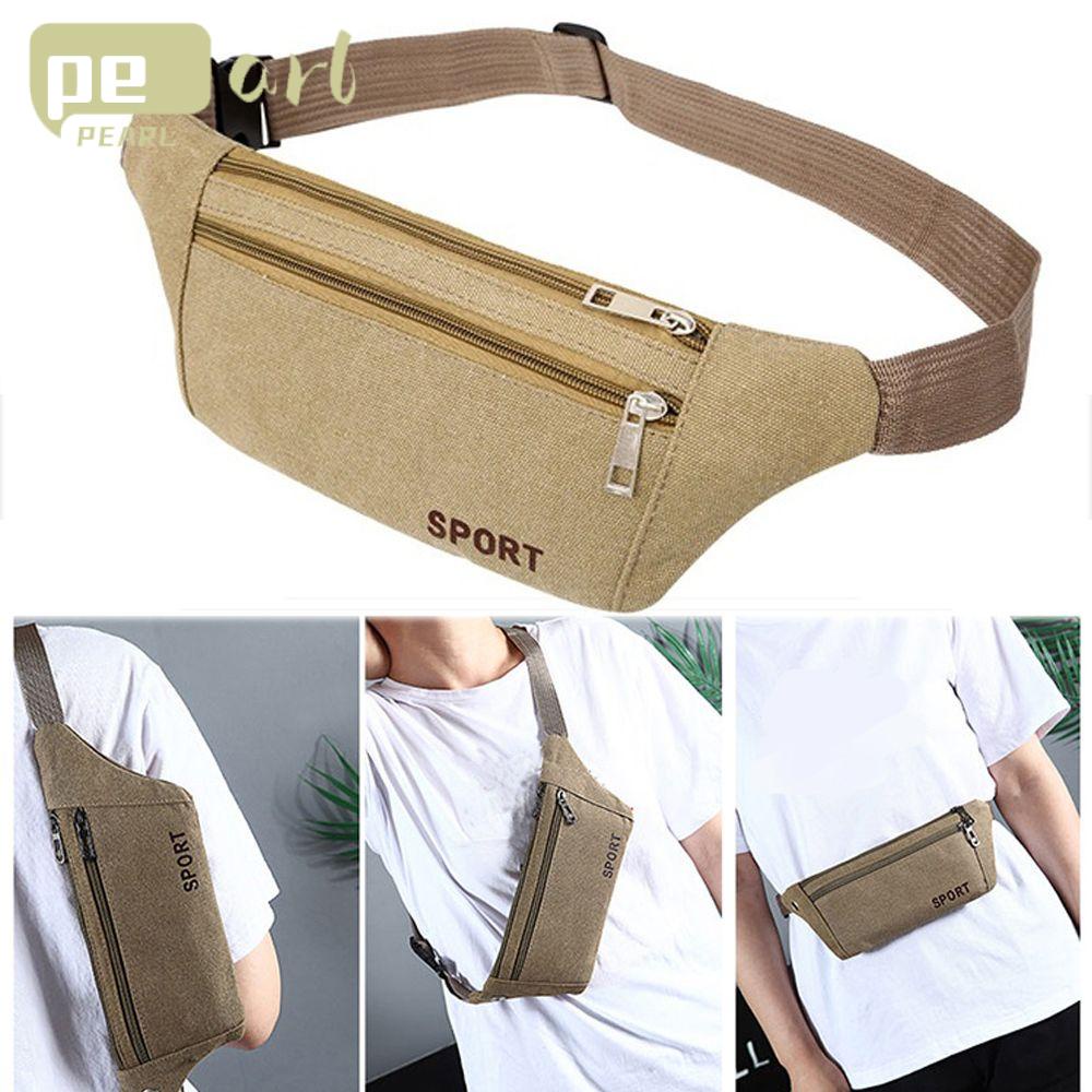 Túi Đeo Hông Vải Canvas Nhiều Ngăn Đựng Ví Tiện Dụng