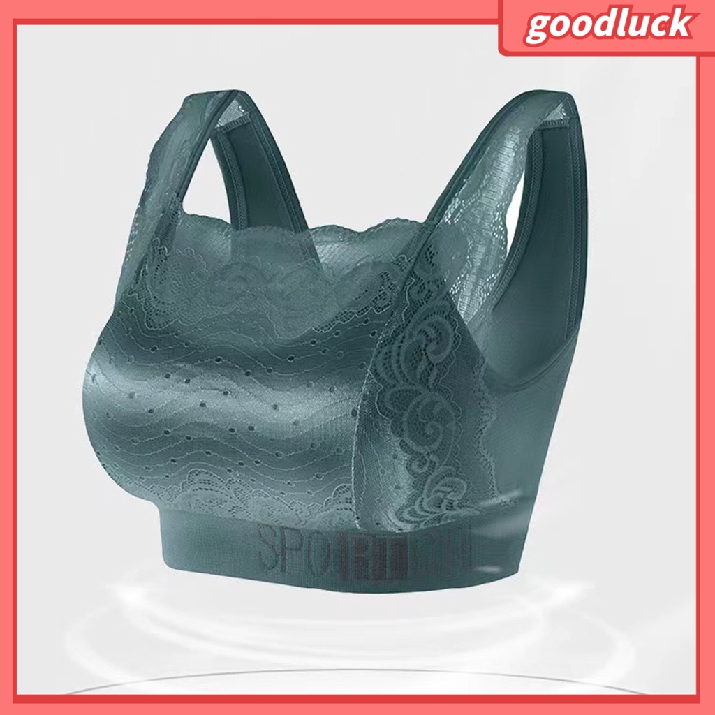 Áo Ngực Thể Thao Ren Có Mút Nâng Ngực Chống Chảy Xệ Phối Dây Bản Rộng Chữ V Làm Đẹp Cho Nữ