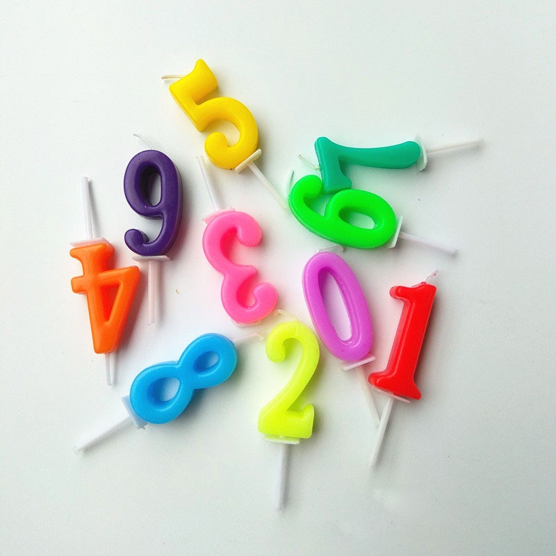 Nến Sinh Nhật Không Khói Hình Số Từ 0-9 Nhiều Màu